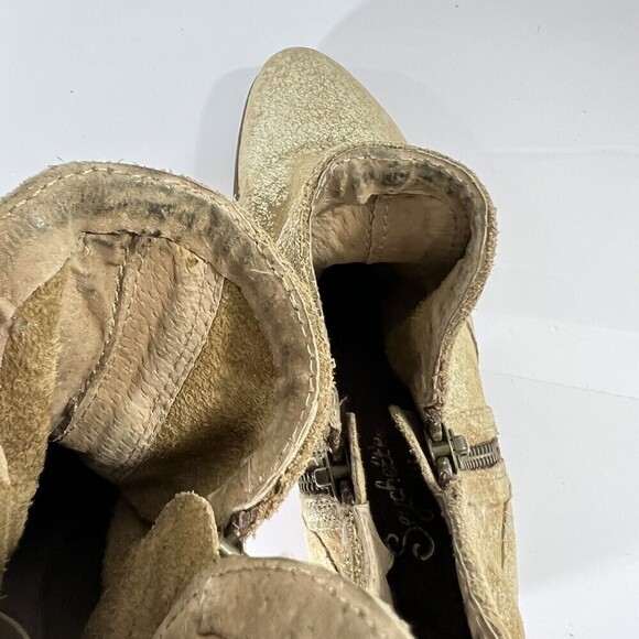 Seychelles Antropología Lucky Penny Distressed Metallic Gold Ankle Boot Size 6.5 - Picture 10 of 12